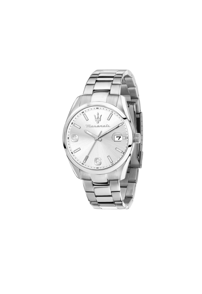 Maserati R8853 Watch – Steel with White Dial and Date