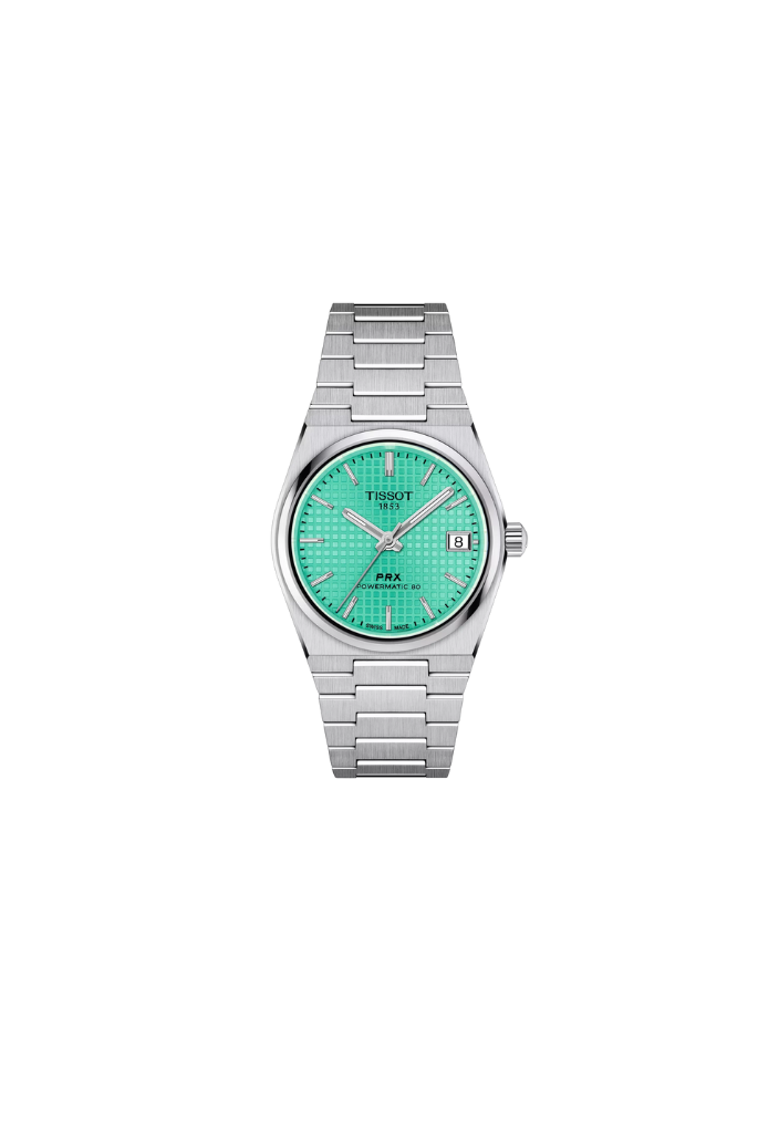 Tissot PRX 35mm – Automatico Swiss Made, Quadrante Verde Acqua, Acciaio –