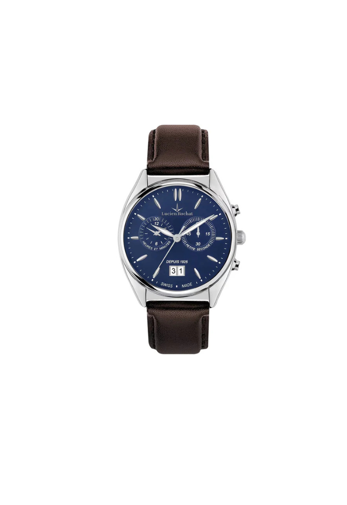 Lucien Rochat R047 – Elegant Chronograph with Matte Blue Dial