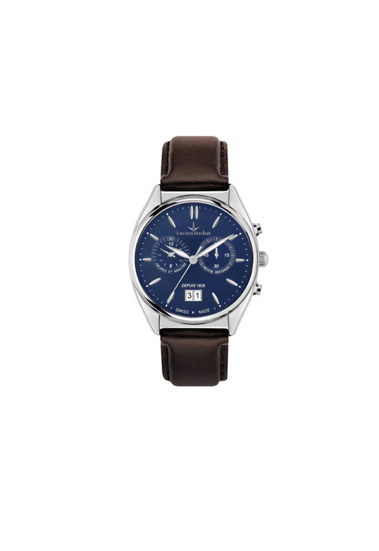 Lucien Rochat R047 – Elegant Chronograph with Matte Blue Dial