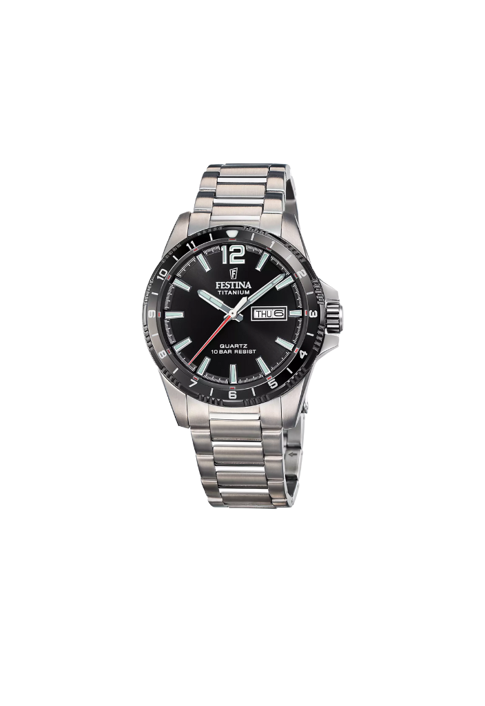 Festina F20 Black Daydate Steel Watch