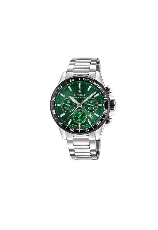 Festina F20 Watch – Quartz Chronograph with Bold Green Dial