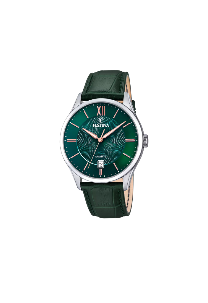 Orologio Festina F20 verde cinturino in pelle verde
