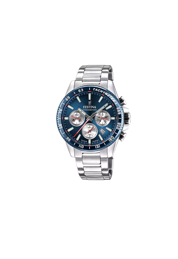 Festina F20 Watch – Quartz Chronograph with Elegant Blue Dial
