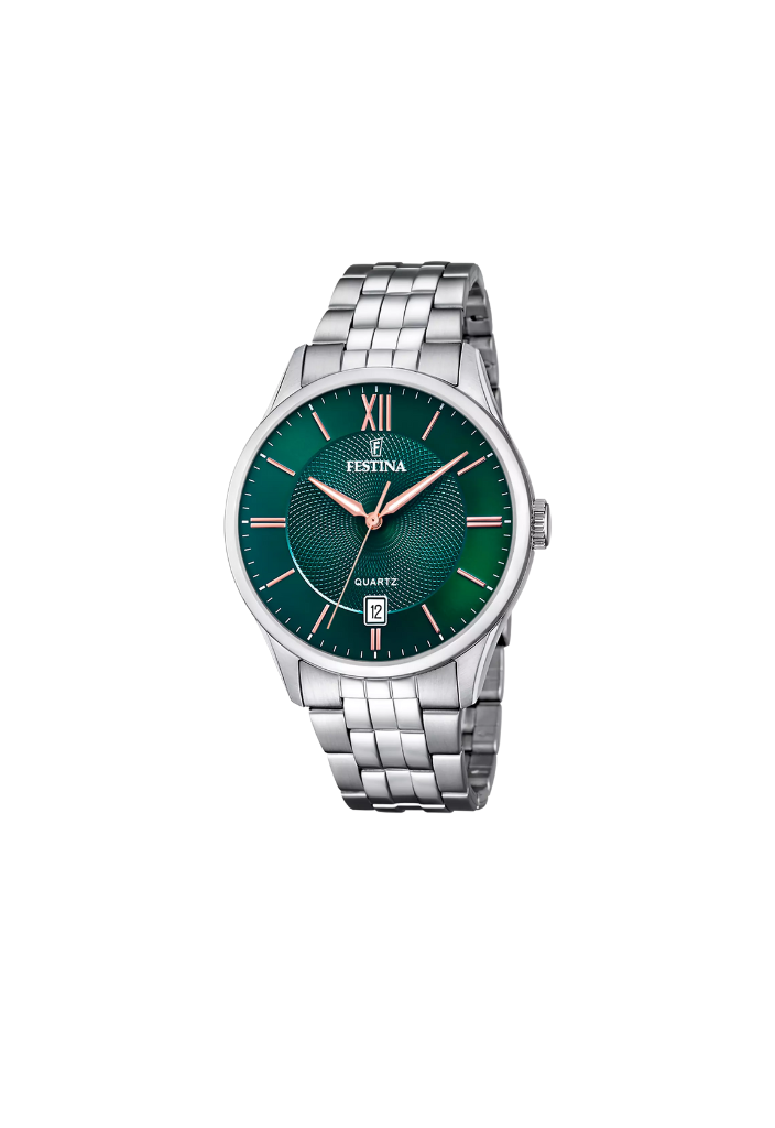 Orologio Festina F20 verde in acciaio con data