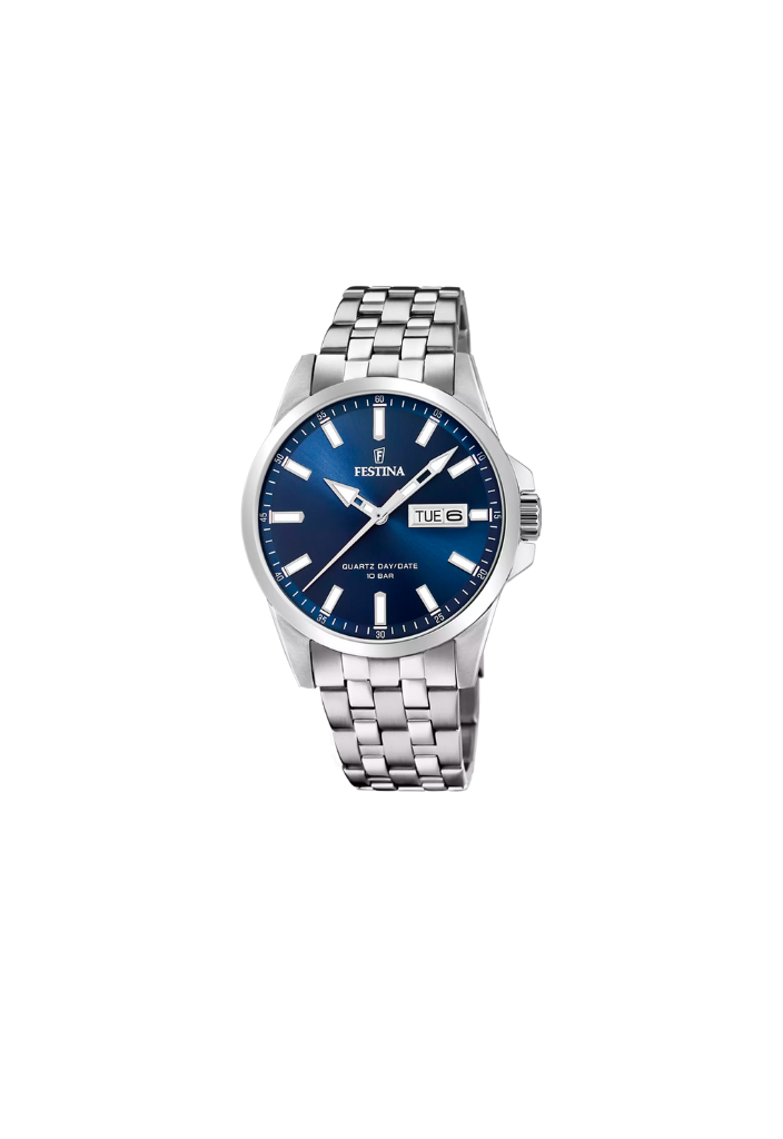 Festina F20 – Orologio da uomo con quadrante blu daydate