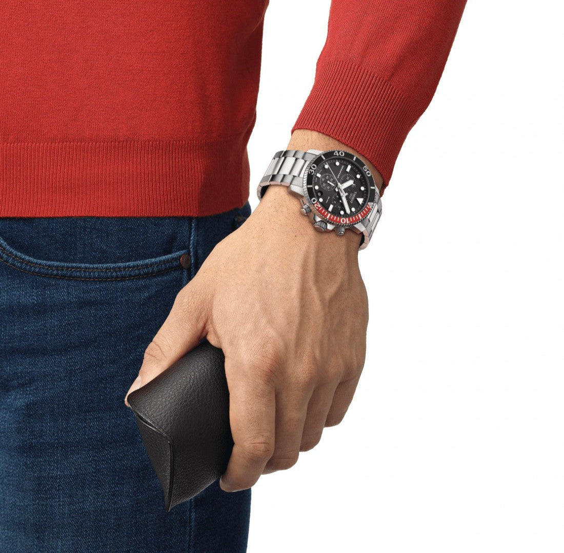 Tissot Seastar 1000 Chronograph Quarzo Swiss Made Acciaio Quadrante Nero 45,5mm Ref. T120.417.11.051.01