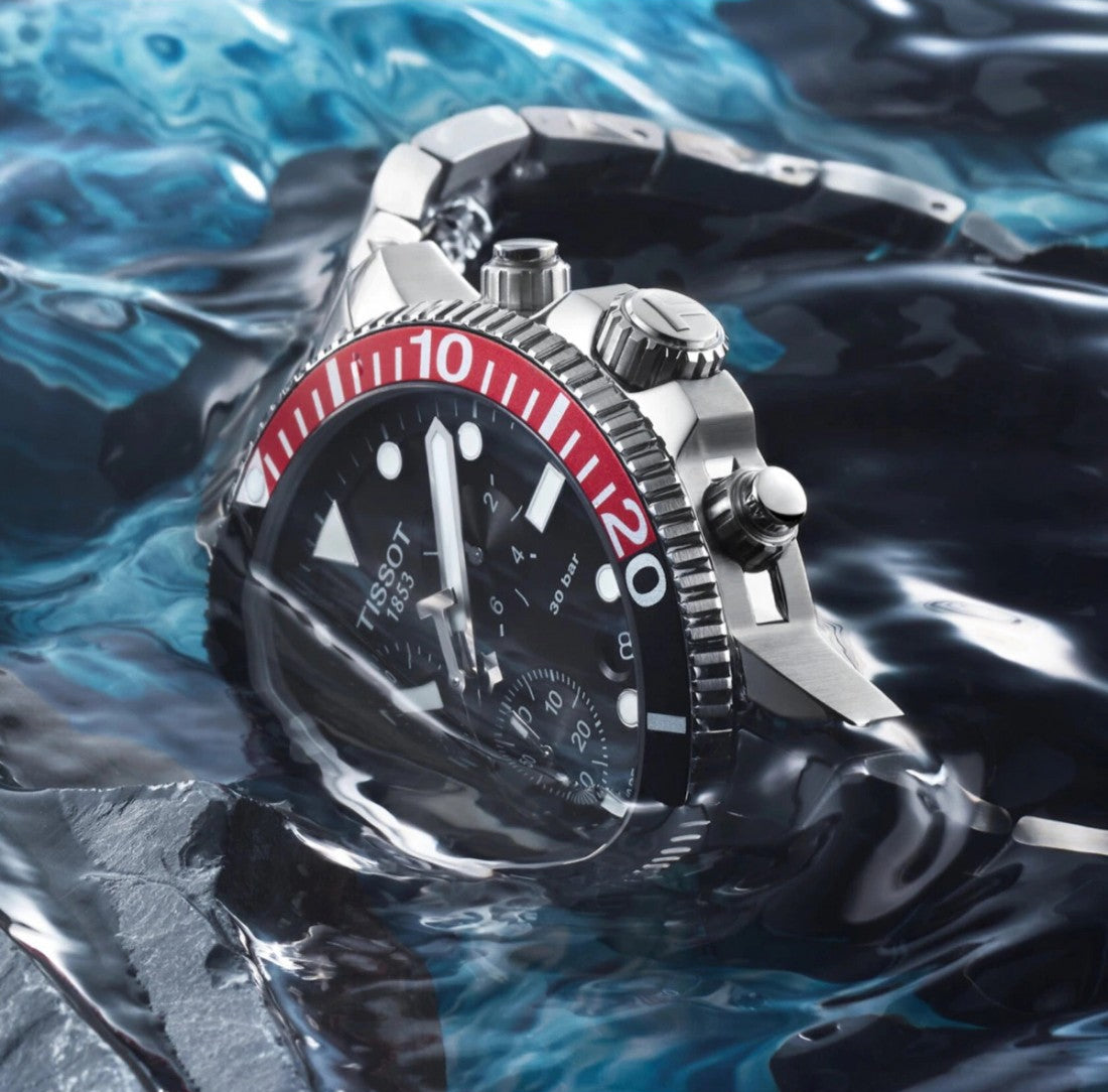 Tissot Seastar 1000 Chronograph Quarzo Swiss Made Acciaio Quadrante Nero 45,5mm Ref. T120.417.11.051.01