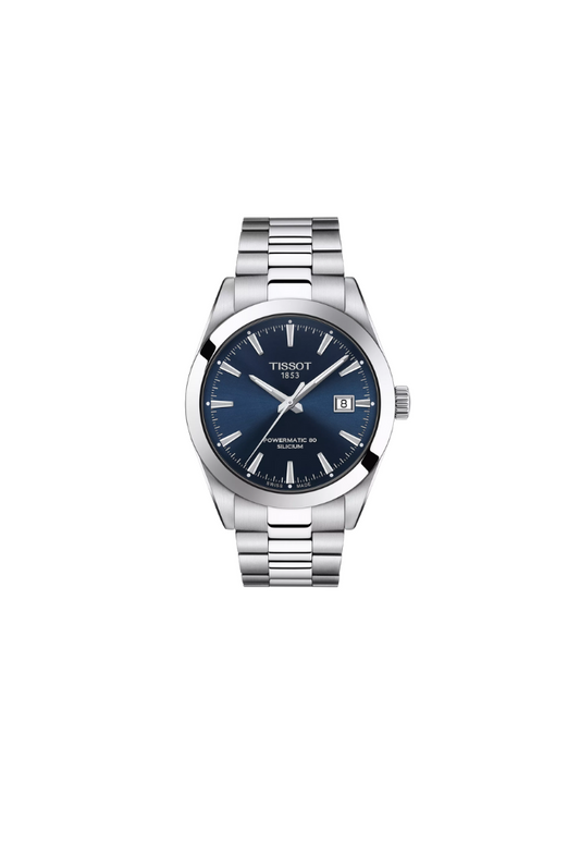 Tissot Gentleman Powermatic 80 T127.407.11.041.00 – Orologio automatico Swiss Made da 40mm con quadrante blu, vetro zaffiro e bracciale in acciaio