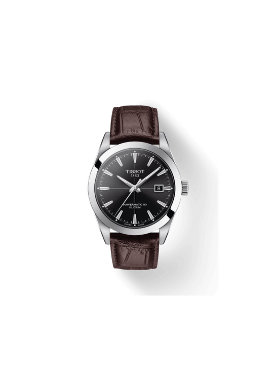 Tissot Gentleman T127.407.16.051.01 orologio automatico Swiss Made 40mm quadrante nero soleil cinturino pelle marrone