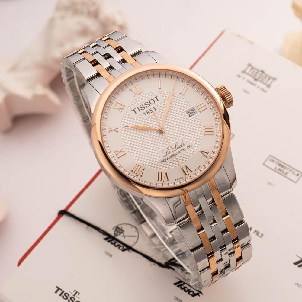 Tissot Le Locle Powermatic 80 automatico acciaio e oro rosa 39.3mm – Codice T006.407.22.033.00 – movimento Swiss Made, vetro zaffiro, fondello trasparente