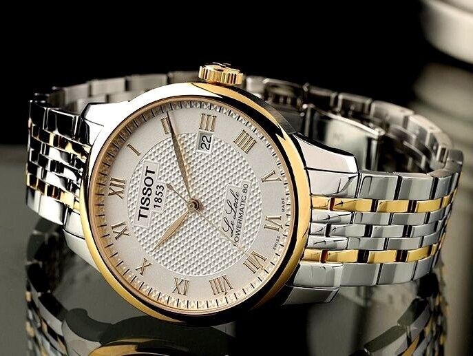 Tissot Le Locle Powermatic 80 automatico acciaio e oro giallo 39.3mm – Codice T006.407.22.033.01 – quadrante argento, vetro zaffiro, fondello trasparente, movimento Swiss Made