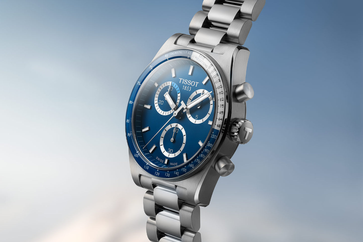 Tissot PR516 Chronograph T149.417.11.041.00 – cronografo quarzo Swiss Made blu 40mm in acciaio, vetro zaffiro, datario, fondello inciso