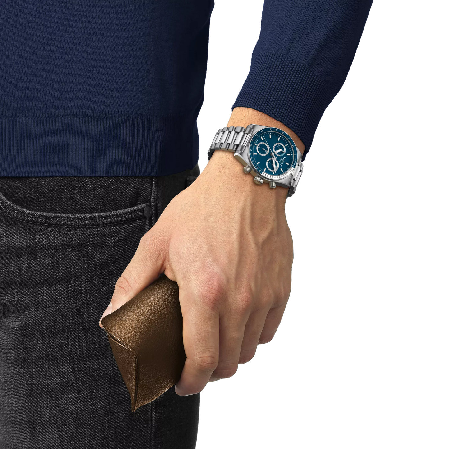 Tissot PR516 Chronograph T149.417.11.041.00 – cronografo quarzo Swiss Made blu 40mm in acciaio, vetro zaffiro, datario, fondello inciso