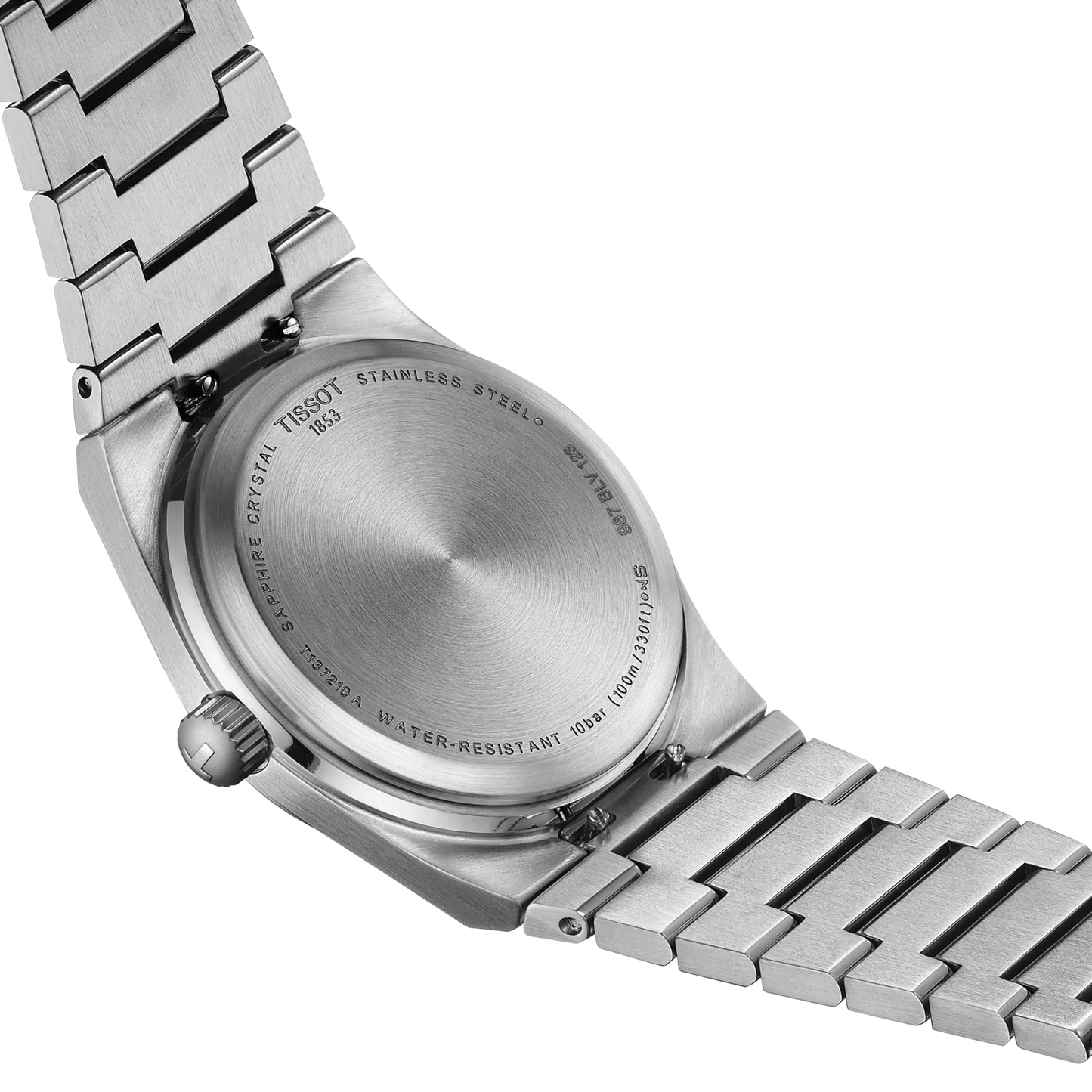 Tissot PRX 35mm quarzo Swiss Made acciaio quadrante azzurro ghiaccio Ref. T137.210.11.351.00 orologio elegante con bracciale integrato