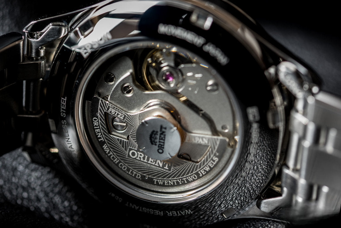 Blue orient open heart watch
