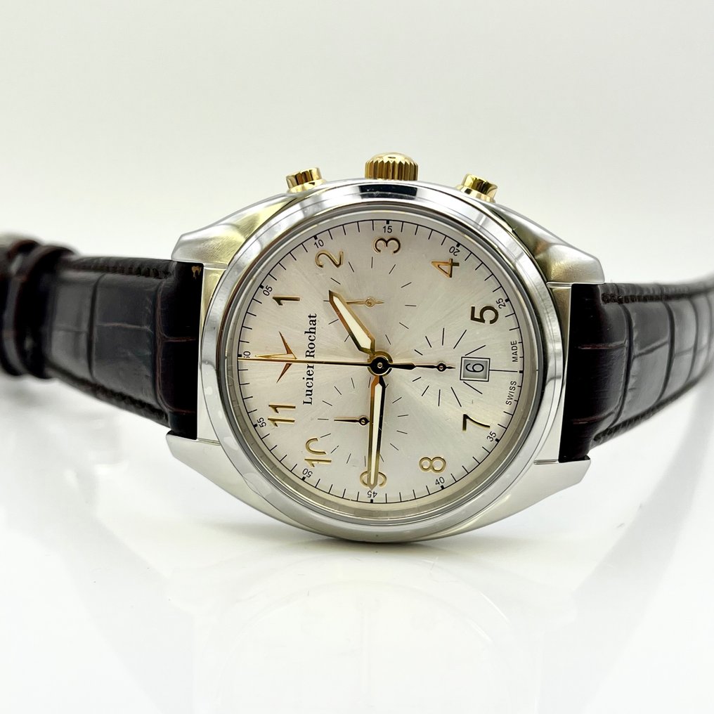 Lucien Rochat R04 Chronograph Watch – Brown Leather Strap