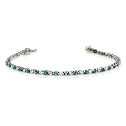 Green Two Tone Tennis Bracelet