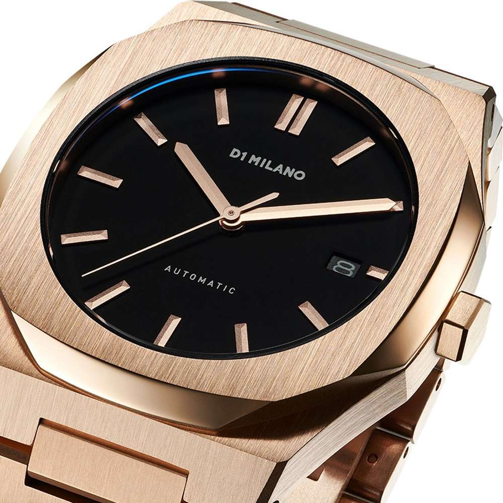 D1 Milano ATBJ03 – Elegant Automatic with Black Dial and Rose Gold Finish