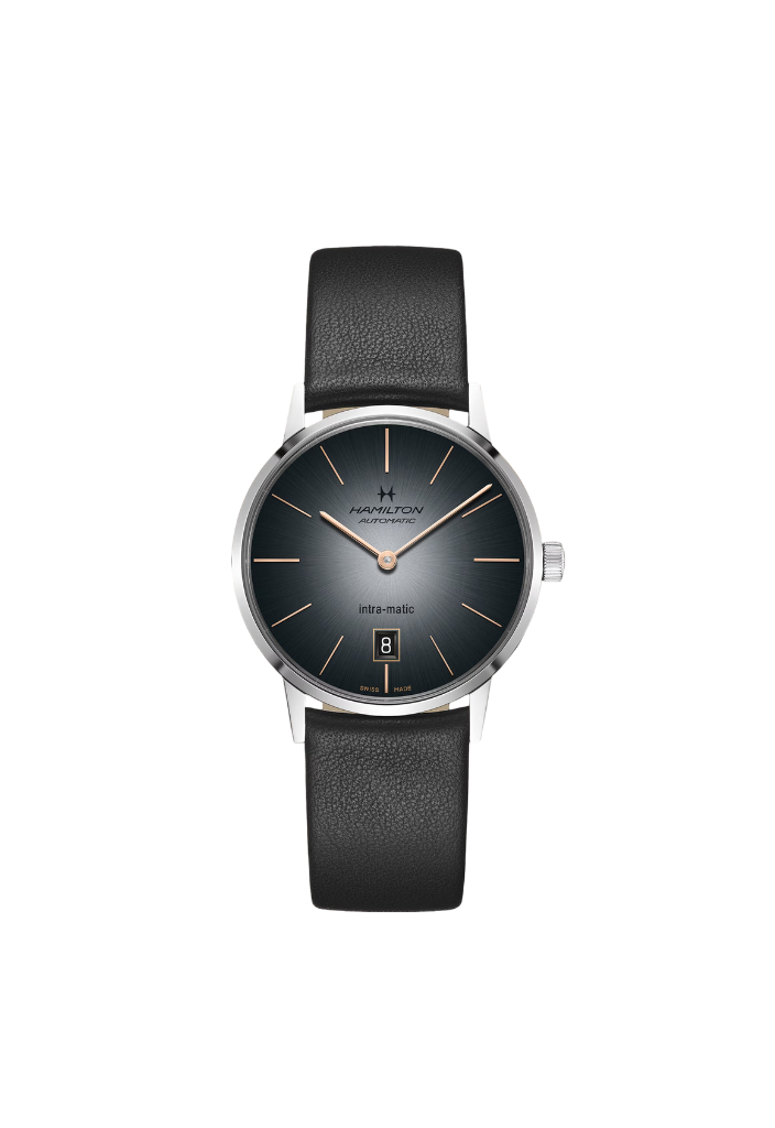 Orologio Hamilton American Classic Auto H38455781 uomo automatico con cassa in acciaio da 38 mm, quadrante silver elegante, cinturino in pelle marrone, movimento H-10 Swiss Made con 80 ore di riserva di carica, stile vintage classico, perfetto per look eleganti e casual, orologio Hamilton automatico Swiss Made per uomo, modello raffinato e preciso.
