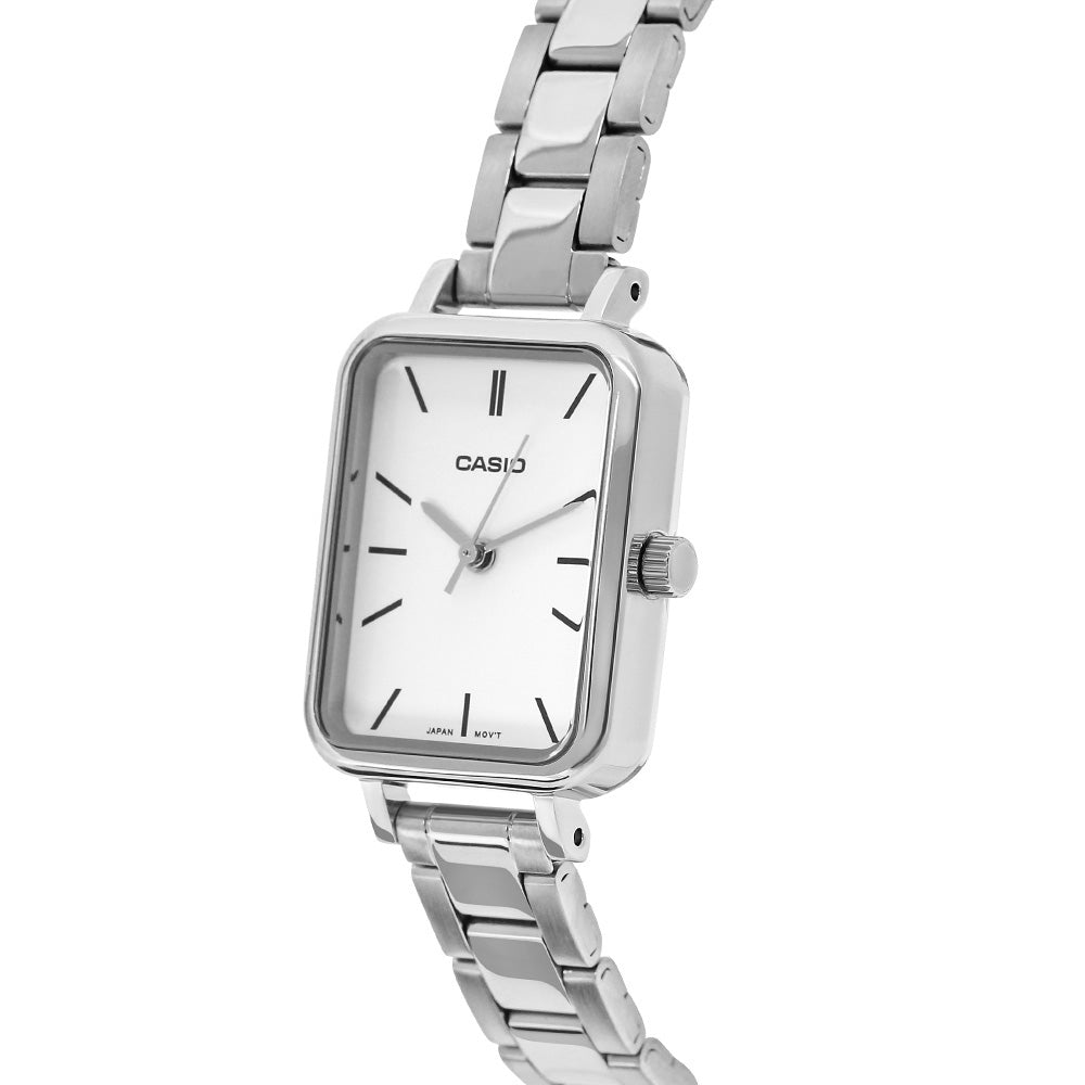 Orologio Casio tank LTP-V009 - quadrante bianco