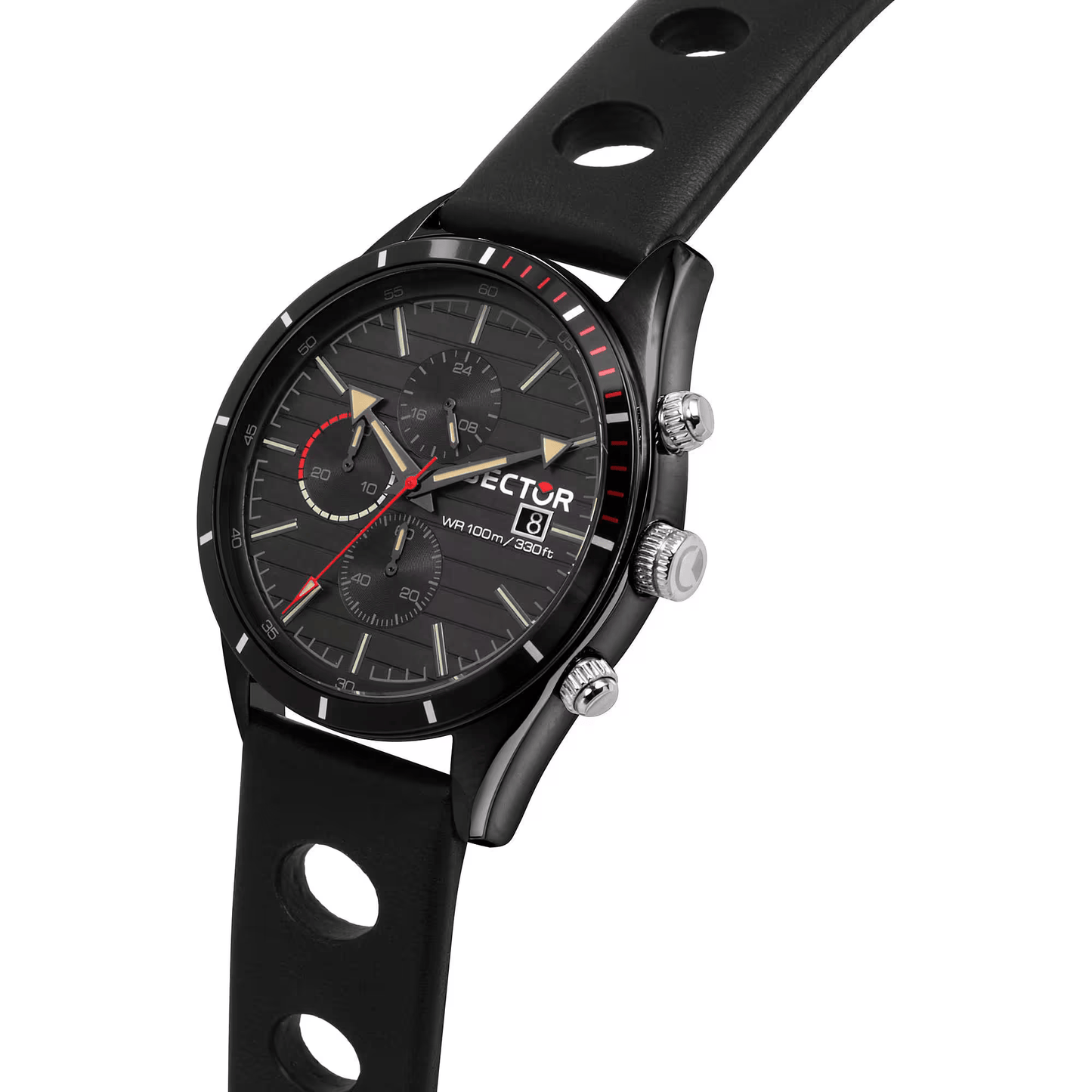 Sector 770 R32 – Watch with Steel Case and Black Leather Strap