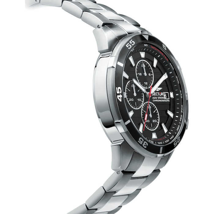Sector R3273643008 – Black Steel Chronograph with Date