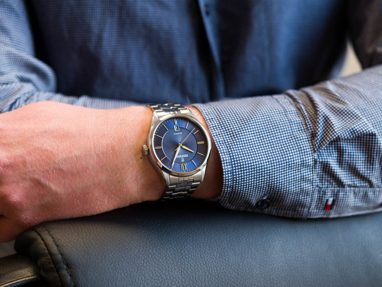 Festina F20 Blue Steel Watch with Date