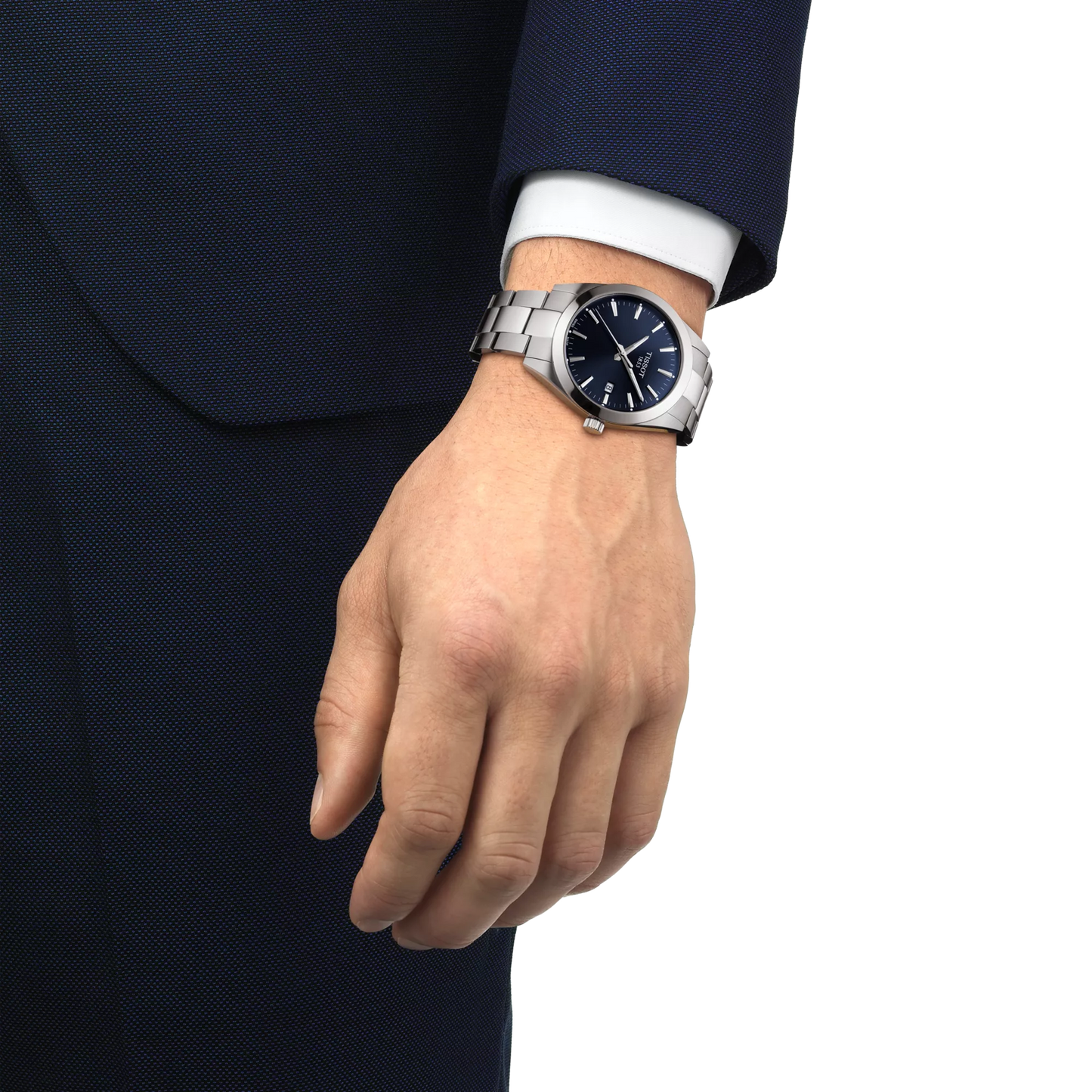 Orologio Tissot Gentleman T127.410.11.041.00 uomo quarzo svizzero, quadrante blu, vetro zaffiro, cassa acciaio 40 mm
