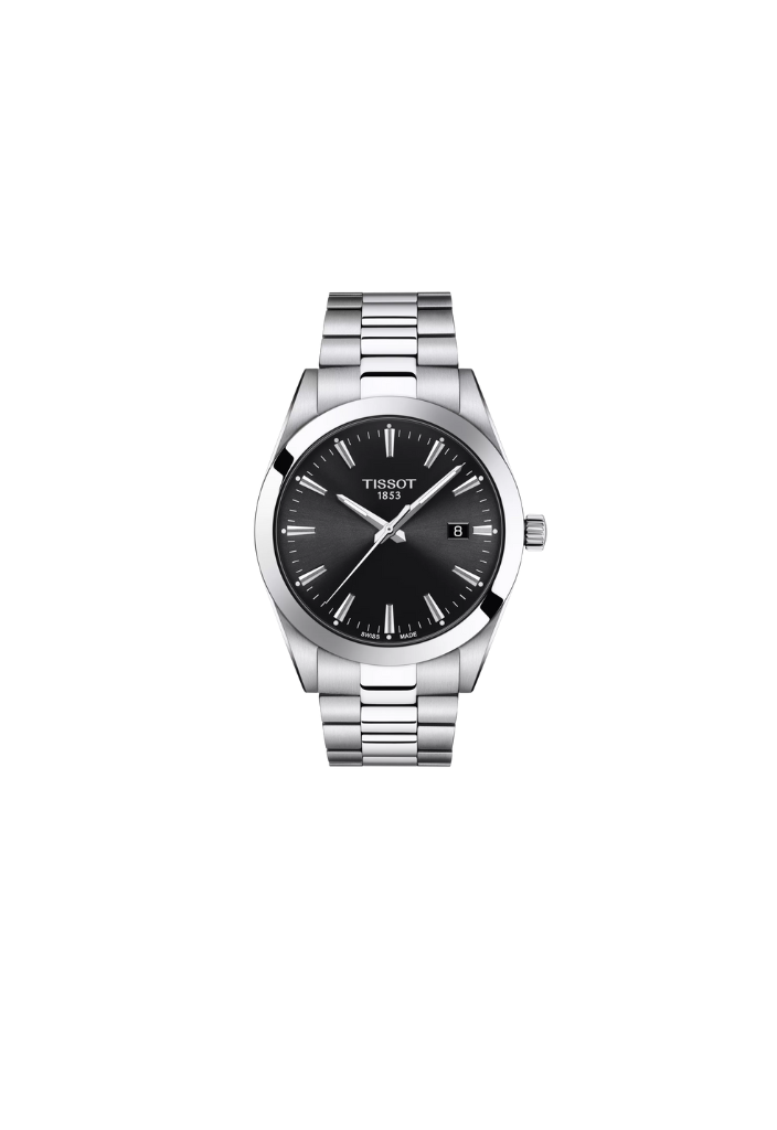 Orologio Tissot Gentleman T1274101105100 uomo quarzo nero, vetro zaffiro, cassa acciaio 40 mm