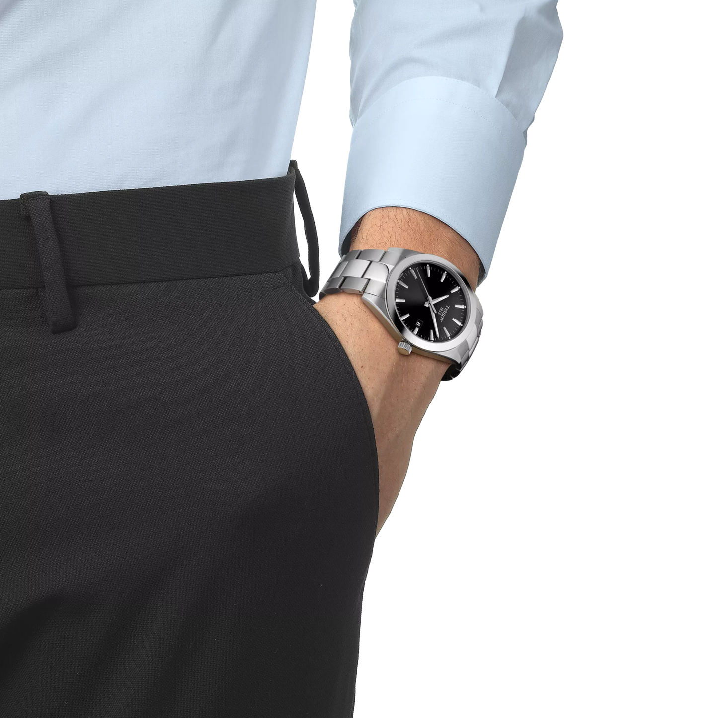 Orologio Tissot Gentleman T1274101105100 uomo quarzo nero, vetro zaffiro, cassa acciaio 40 mm