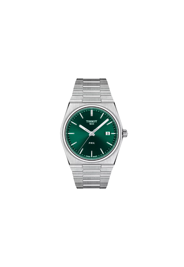Tissot PRX T137.410.11.091.00 – Orologio al quarzo Swiss Made con quadrante verde, cassa 40mm in acciaio inox e bracciale integrato