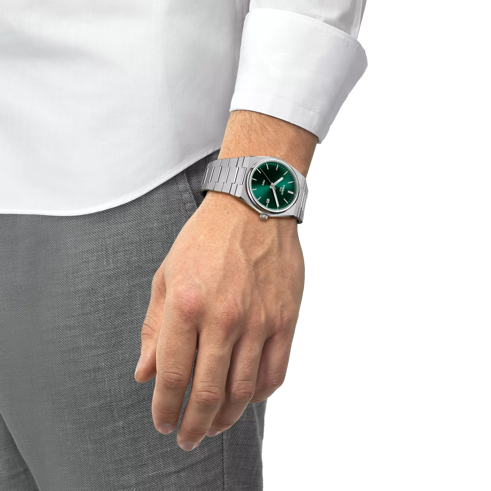 Tissot PRX T137.410.11.091.00 – Orologio al quarzo Swiss Made con quadrante verde, cassa 40mm in acciaio inox e bracciale integrato
