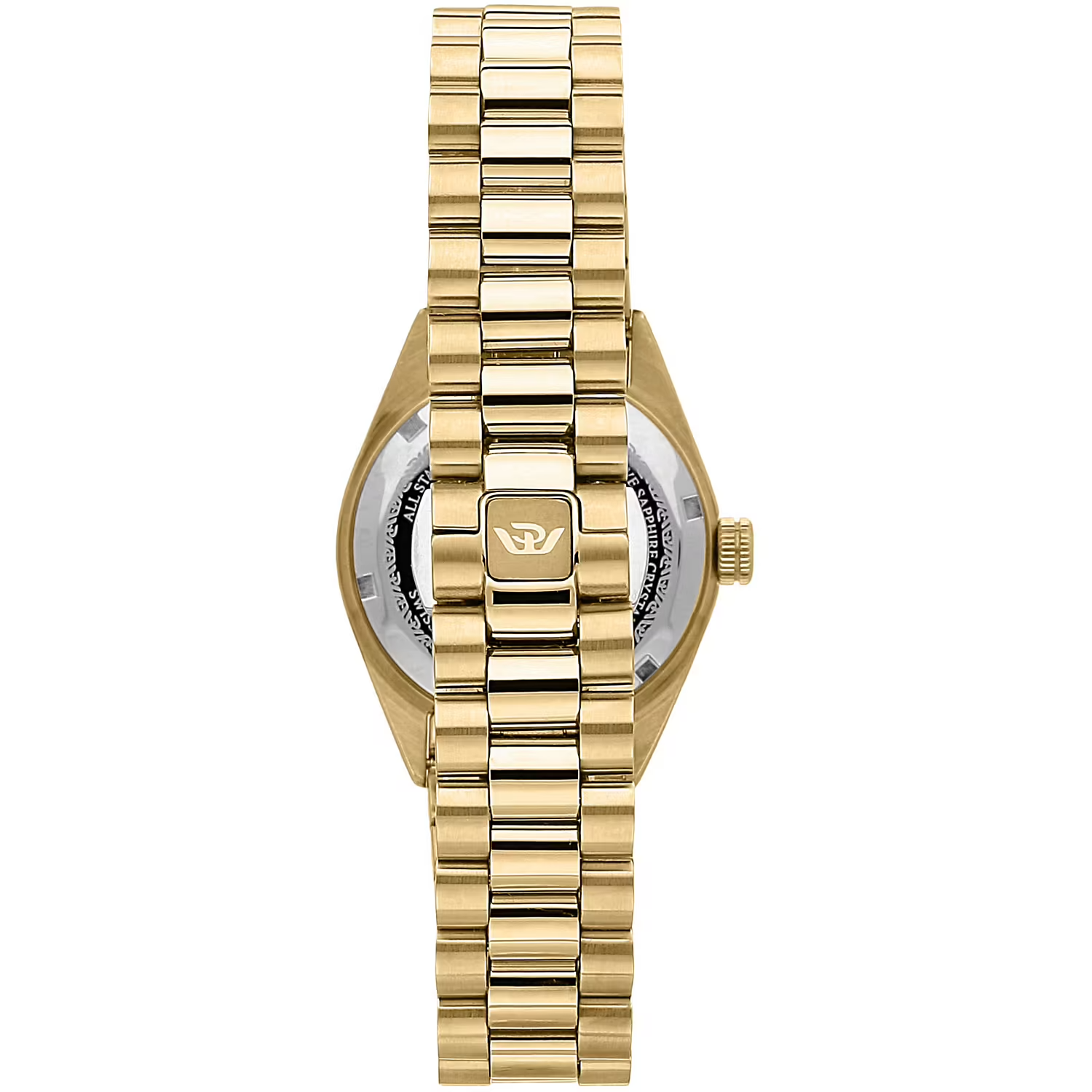 Orologio donna Philip Watch R8253597591 collezione Caribe, cassa 31 mm in acciaio dorato lucido e satinato, vetro zaffiro, bracciale in metallo gold con chiusura a farfalla, movimento al quarzo Swiss Made.