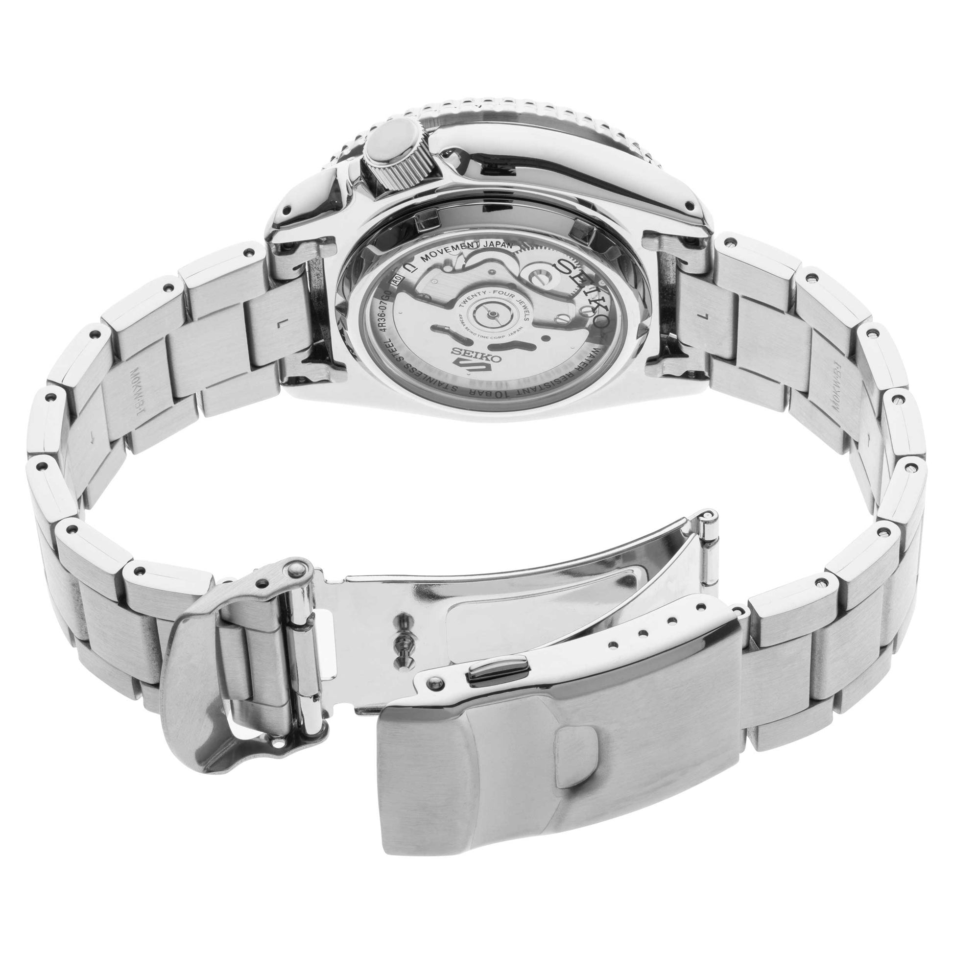 Seiko 5 Sports SRPD59K1 – Automatico, quadrante arancione, cassa 42,5mm in acciaio, lunetta nera, movimento 4R36

