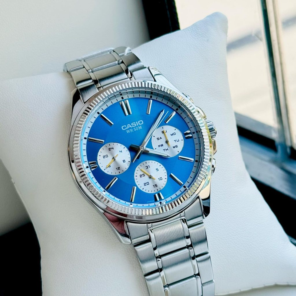 Orologio Casio MTP-1375D-2A2 blu in acciaio