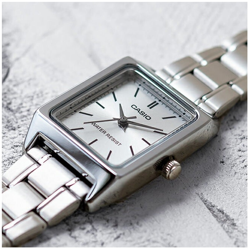 Orologio Casio tank LTP-V007 - silver dial