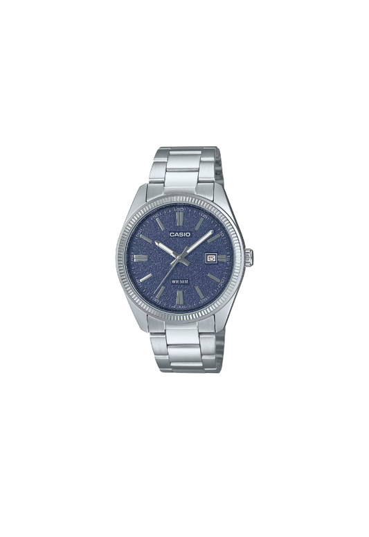 Casio MTP-1302DA-2A1V orologio al quarzo blu testurizzato 40 mm acciaio con datario – codice MTP-1302DA-2A1V