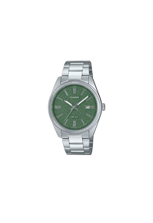 Casio MTP-1302DA-3AV orologio al quarzo verde testurizzato 40 mm acciaio con datario – codice MTP-1302DA-3AV