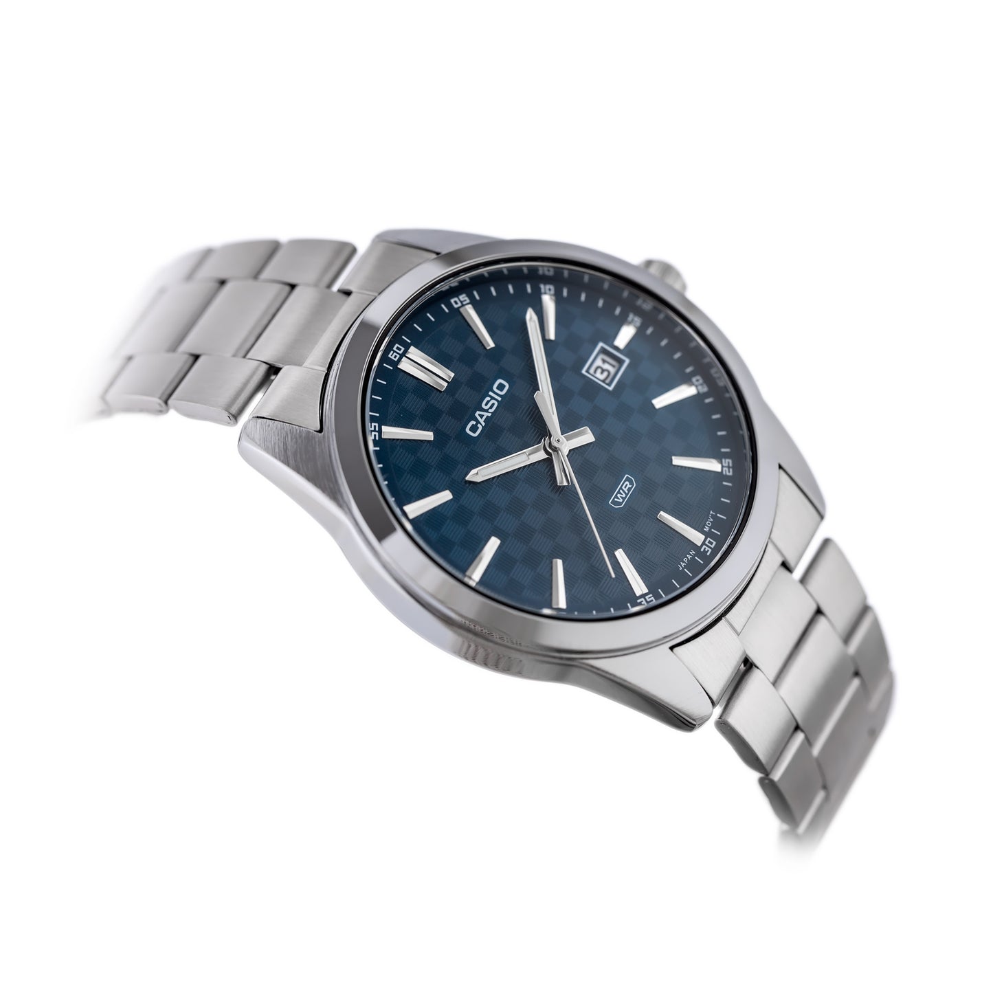 Casio MTP-VD03D-2AUDF orologio uomo quarzo acciaio 41mm quadrante blu datario

