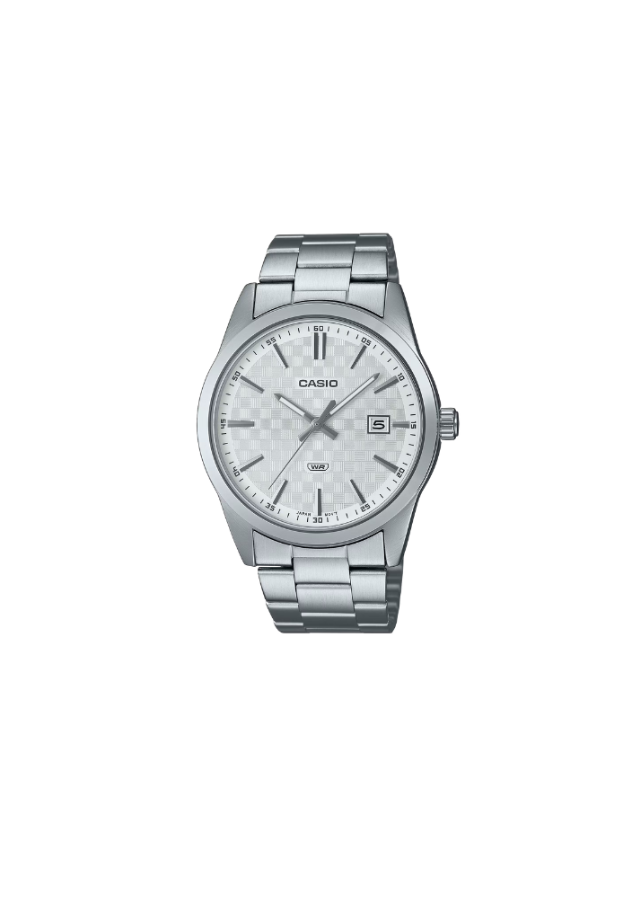 Casio MTP-VD03D-7AUDF orologio uomo quarzo acciaio 41mm quadrante bianco datario
