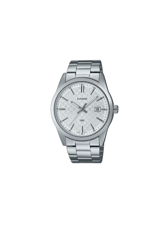 Casio MTP-VD03D-7AUDF orologio uomo quarzo acciaio 41mm quadrante bianco datario