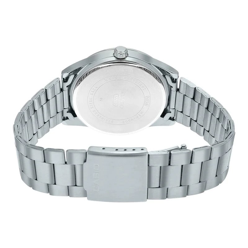 Casio MTP-VD03D-7AUDF orologio uomo quarzo acciaio 41mm quadrante bianco datario

