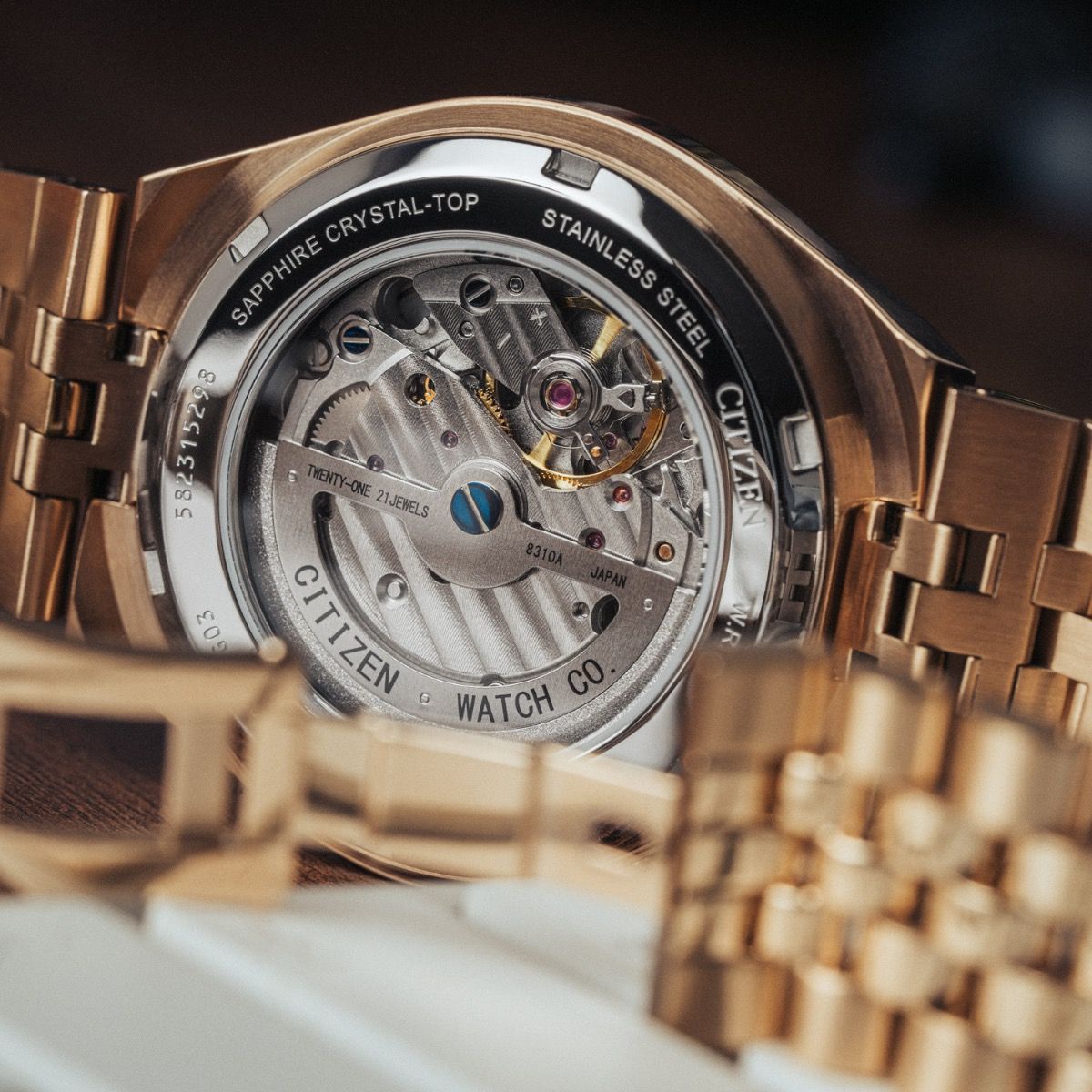 Citizen Tsuyosa 60 Automatico NK0023-57L quadrante blu cassa 40 mm acciaio oro rosa