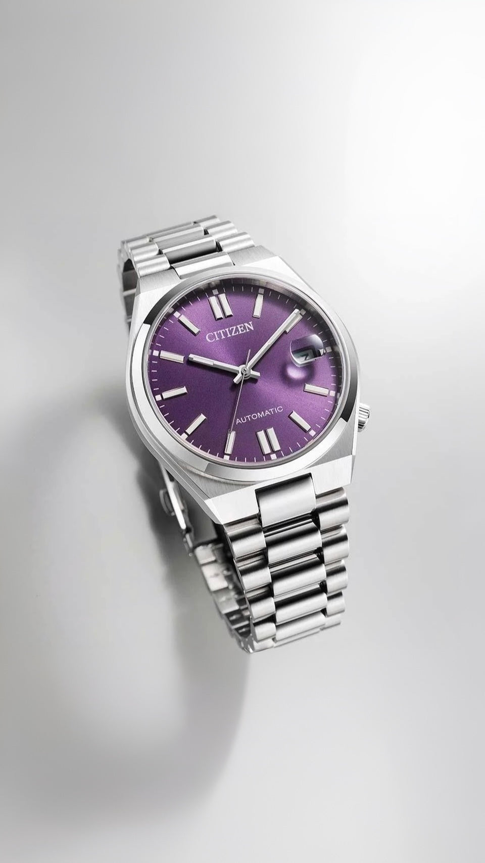 Citizen Tsuyosa NJ0200-50W orologio automatico unisex 37 mm acciaio quadrante viola vetro zaffiro fondello trasparente
