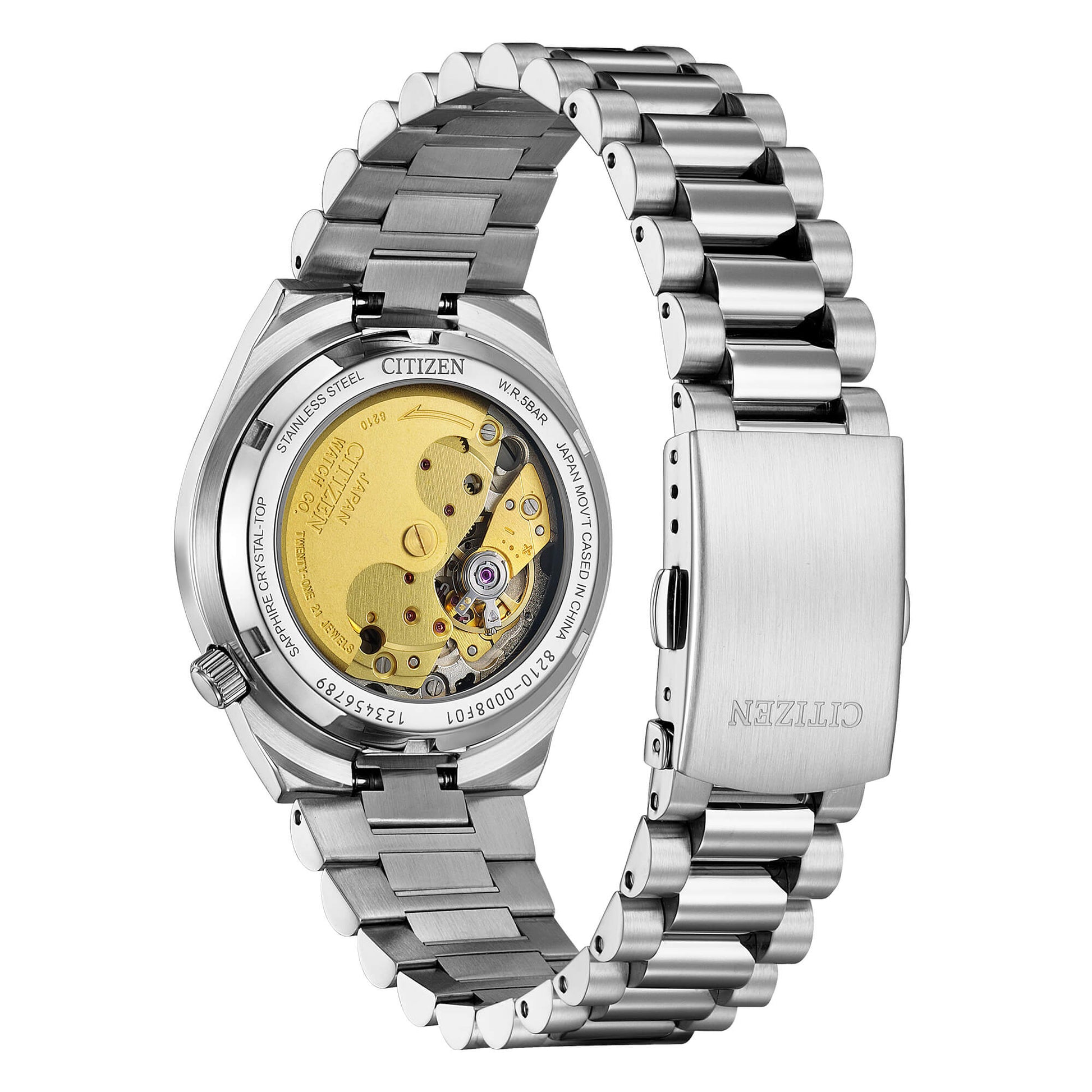 Citizen Tsuyosa NJ0200-50W orologio automatico unisex 37 mm acciaio quadrante viola vetro zaffiro fondello trasparente