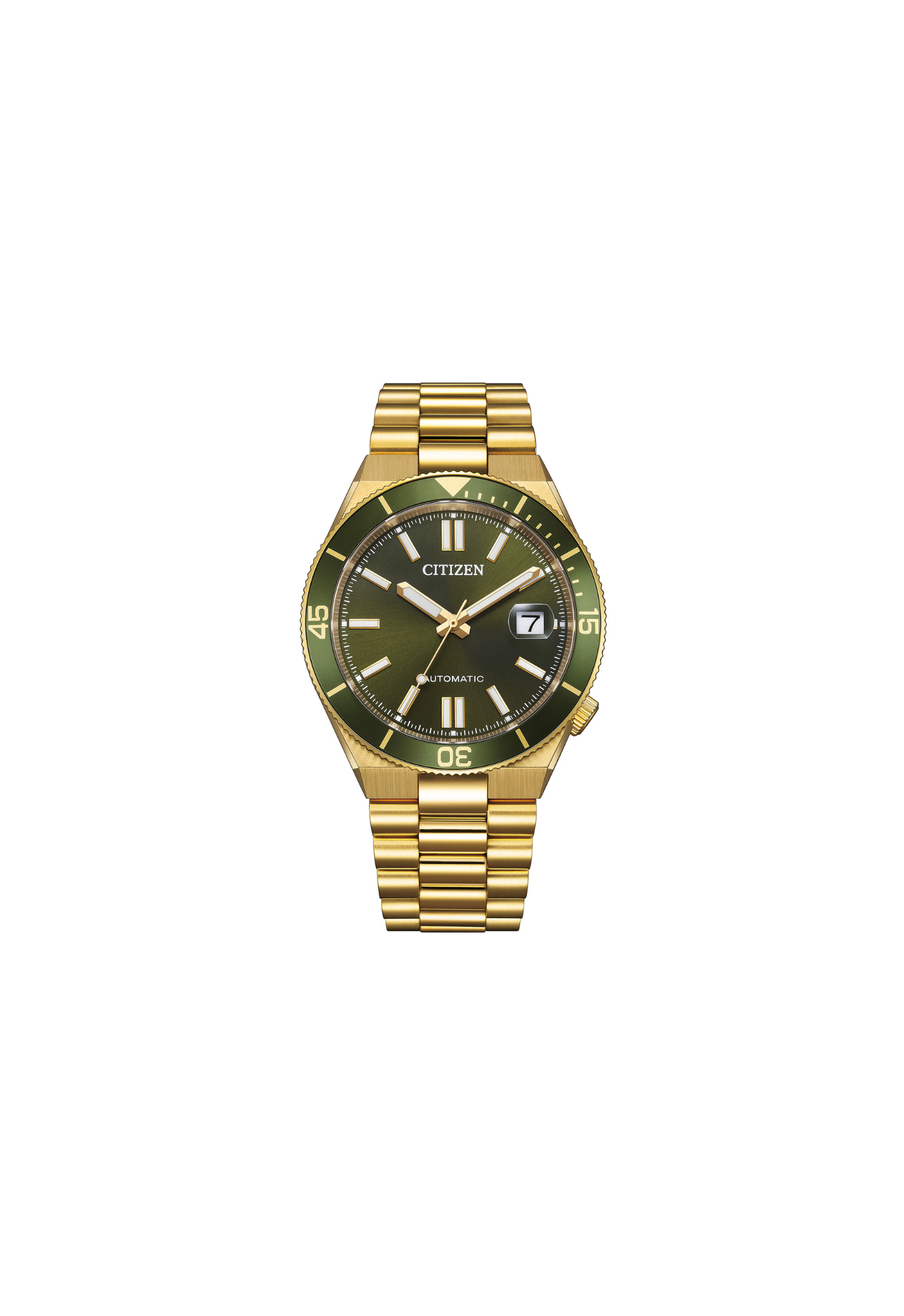 Citizen Tsuyosa Shore NJ0232-53X orologio automatico uomo verde oro acciaio 40 mm vetro zaffiro ghiera girevole