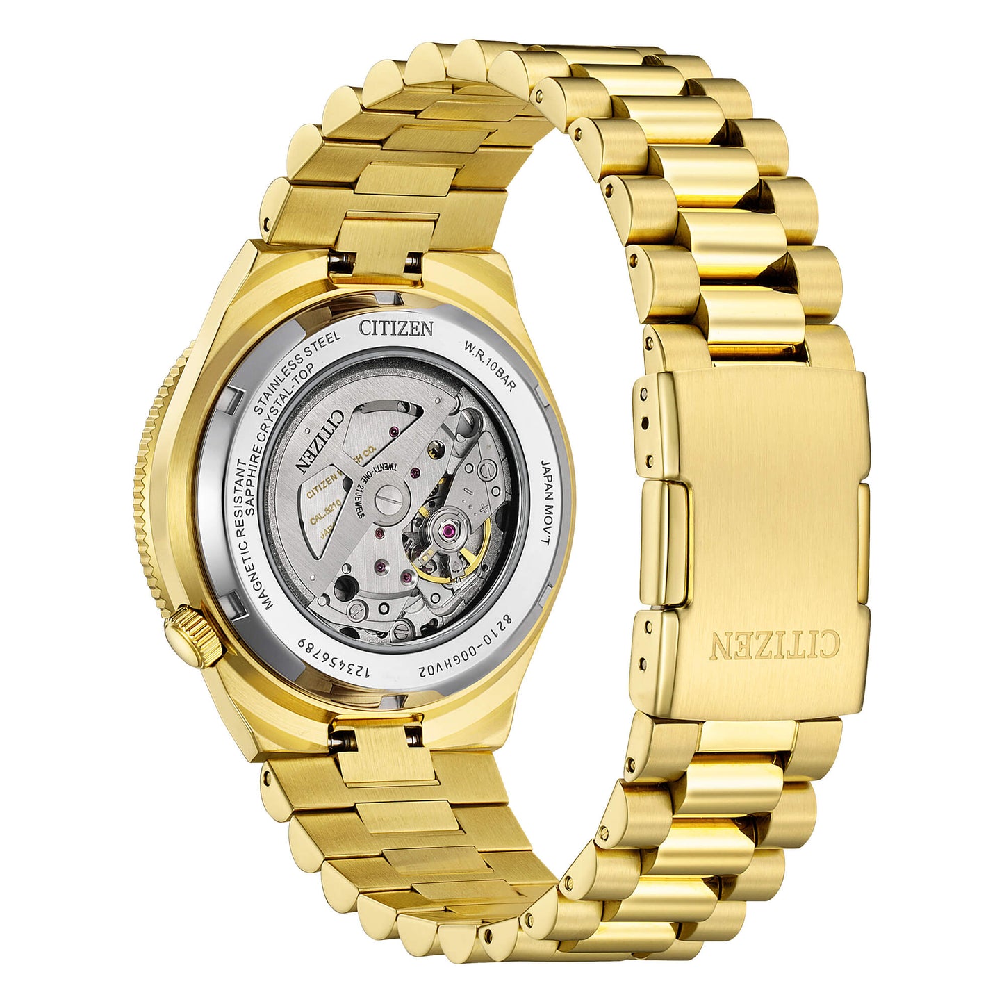 Citizen Tsuyosa Shore NJ0232-53X orologio automatico uomo verde oro acciaio 40 mm vetro zaffiro ghiera girevole