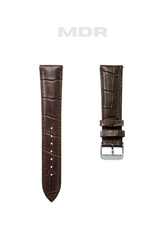 Dark brown leather strap – with grain
