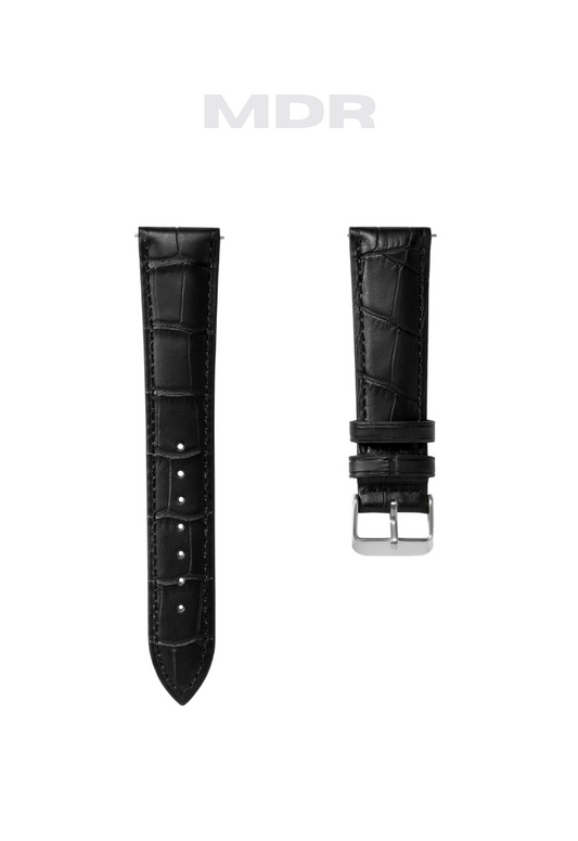 Black Leather Strap - Classic Elegant Replacement